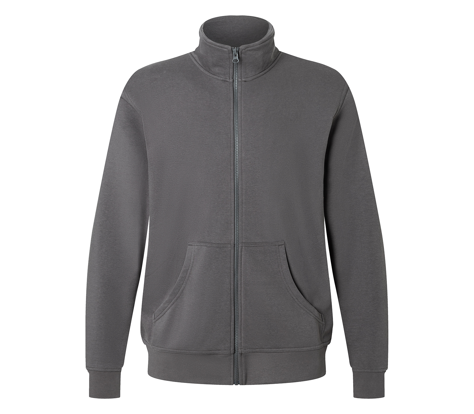 KÜBLER SHIRTS Sweatjacke in Anthrazit – Vorderansicht