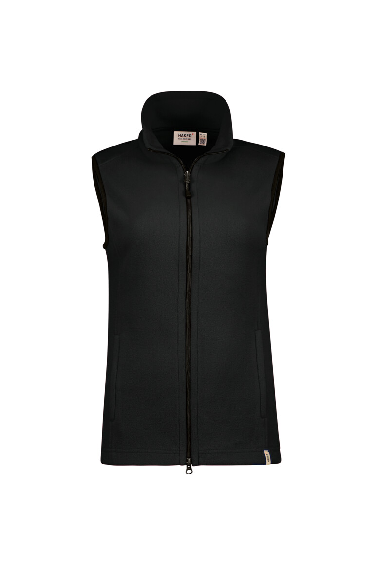 HAKRO 247 Damen Fleeceweste ECO in Schwarz – Vorderansicht