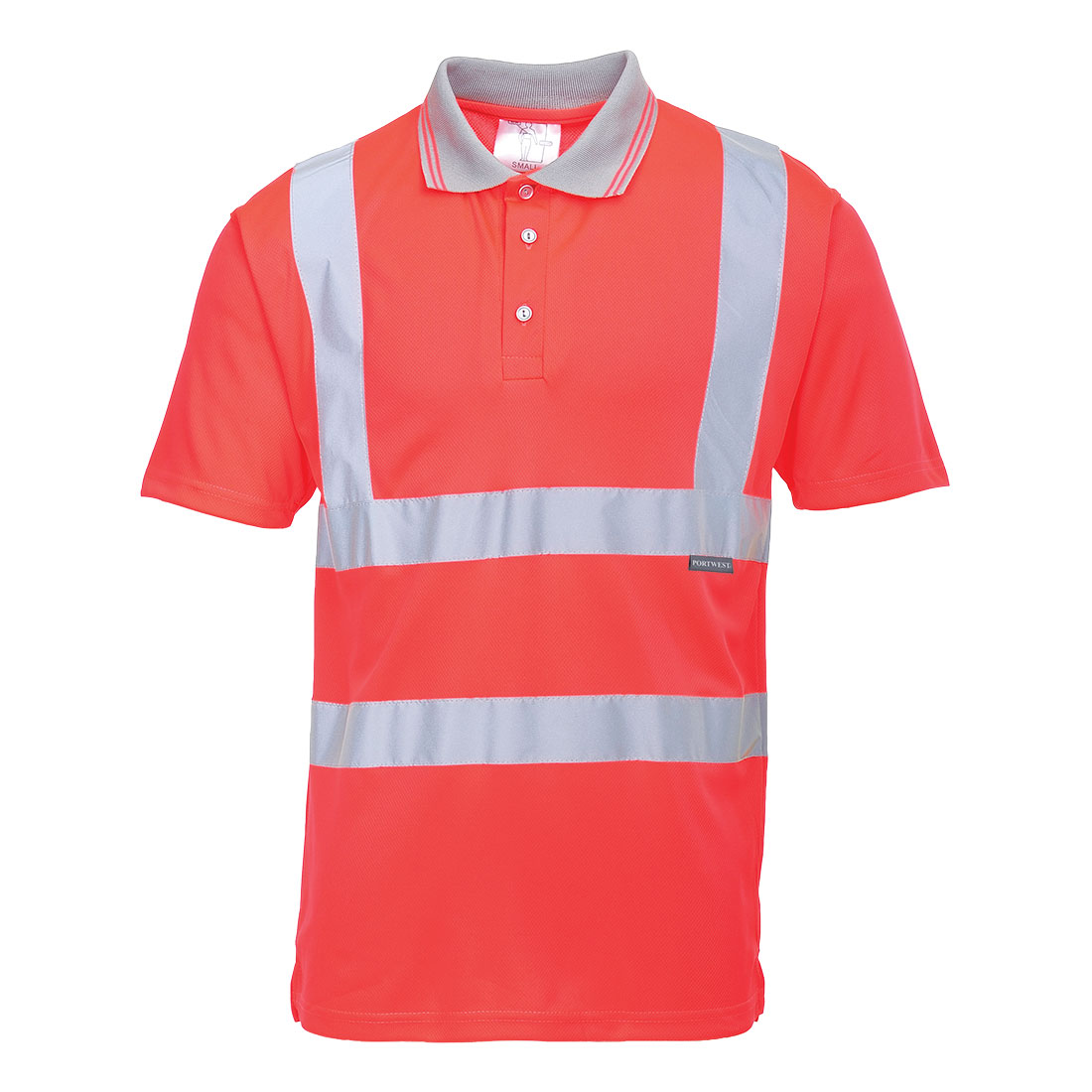 Portwest Hi-Vis Polo Shirt S/S in Rot – Vorderansicht