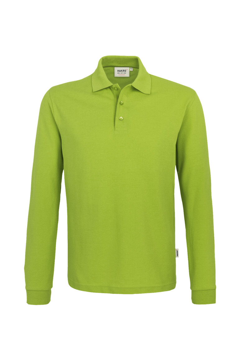 HAKRO 815 Longsleeve-Poloshirt MIKRALINAR® in Kiwi – Vorderansicht