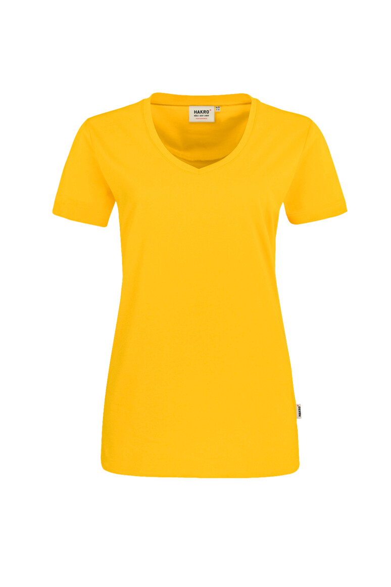 HAKRO 181 Damen V-Shirt MIKRALINAR® in Sonne – Vorderansicht