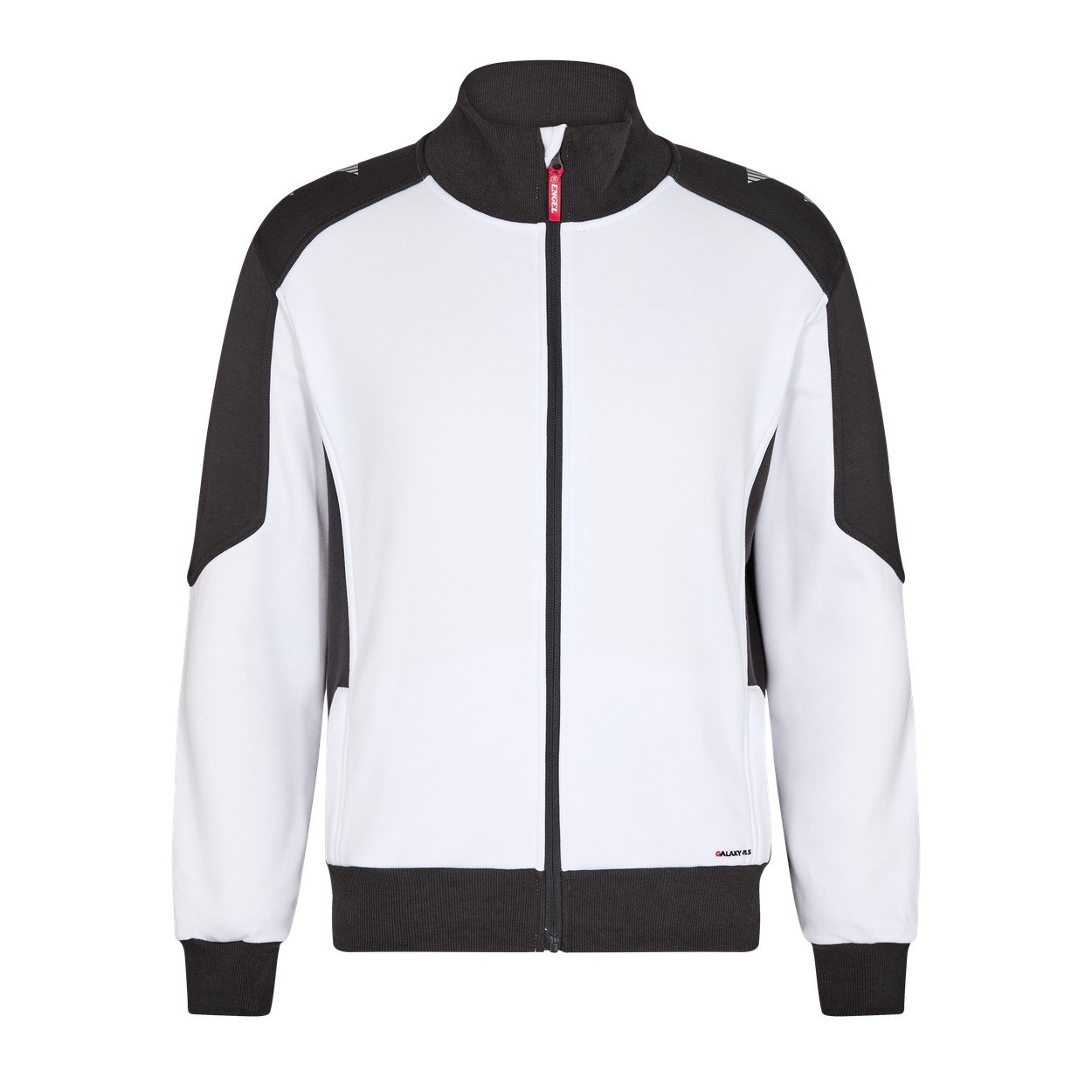 ENGEL Galaxy 8830-233 Sweatcardigan mit Kragen in Weiss/Anthrazit Grau – Vorderansicht