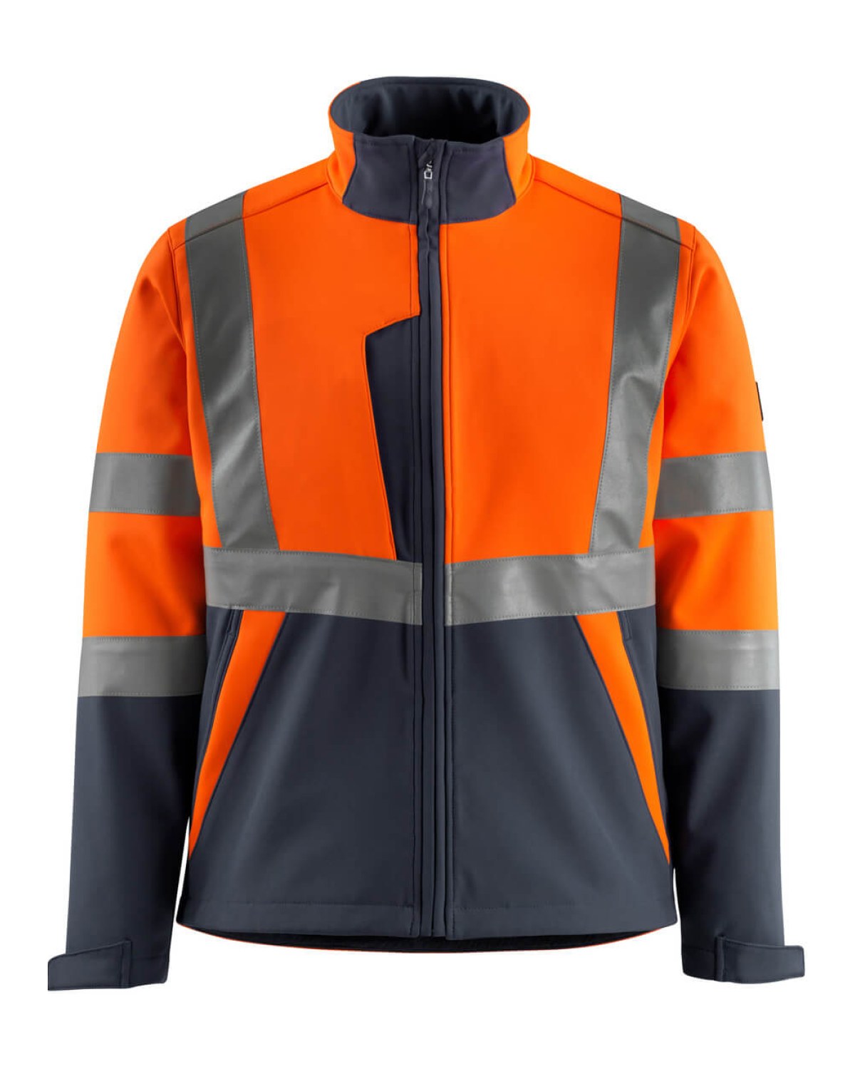 MASCOT Kiama Softshelljacke in Hi-Vis Orange/Schwarzblau – Vorderansicht