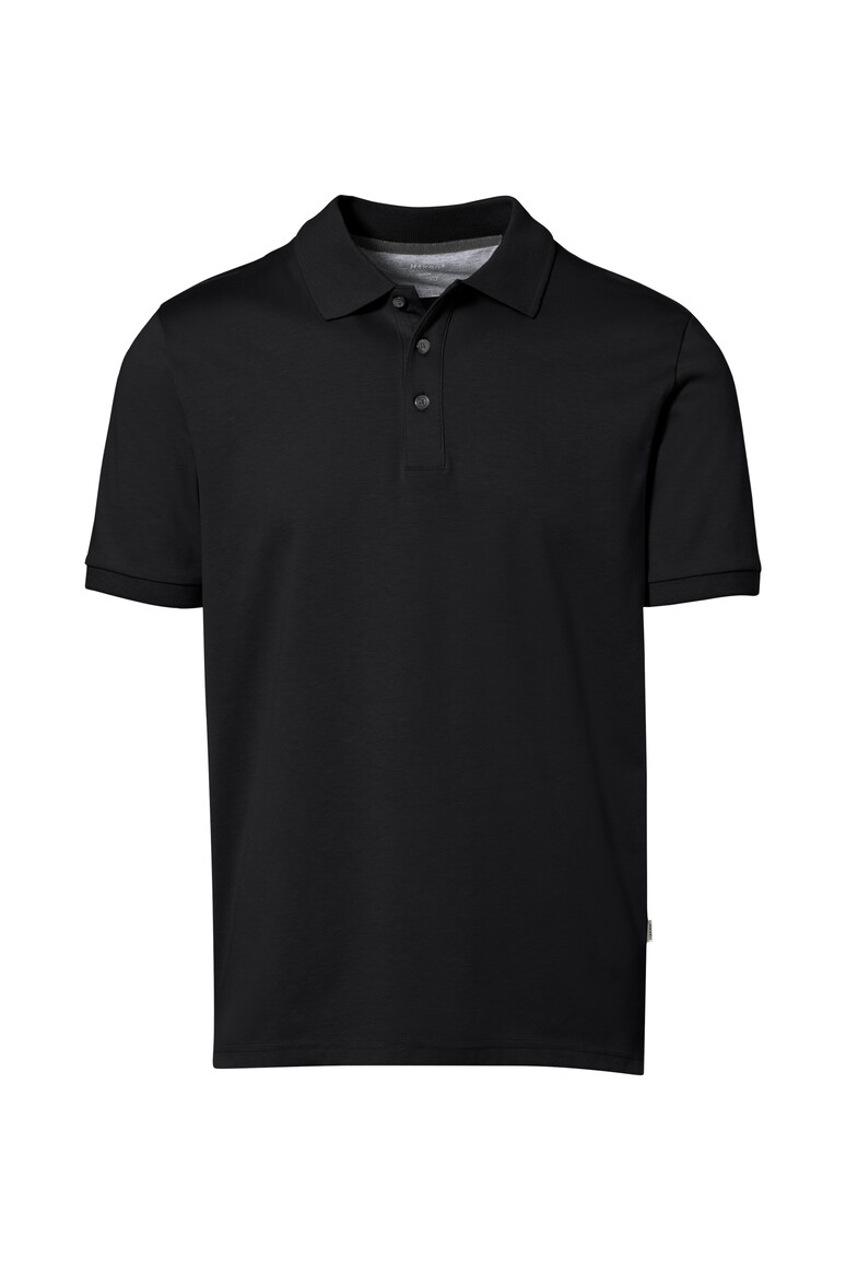 HAKRO 814 COTTON TEC® Poloshirt in Schwarz – Vorderansicht
