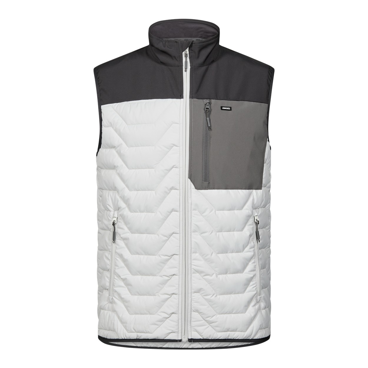 ENGEL Entire 5328-142 Steppweste in Bone White / Anthracite Grey – Vorderansicht