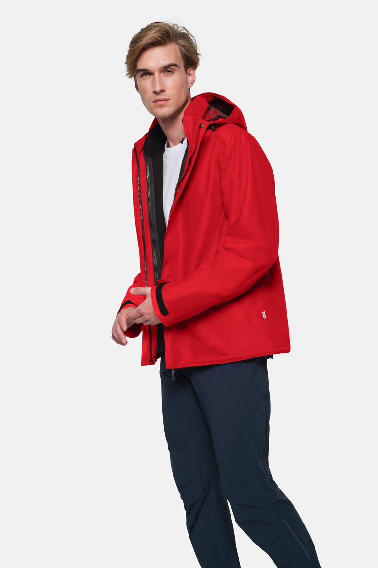 HAKRO 853 3-in-1 Activejacke in Rot – Modellansicht