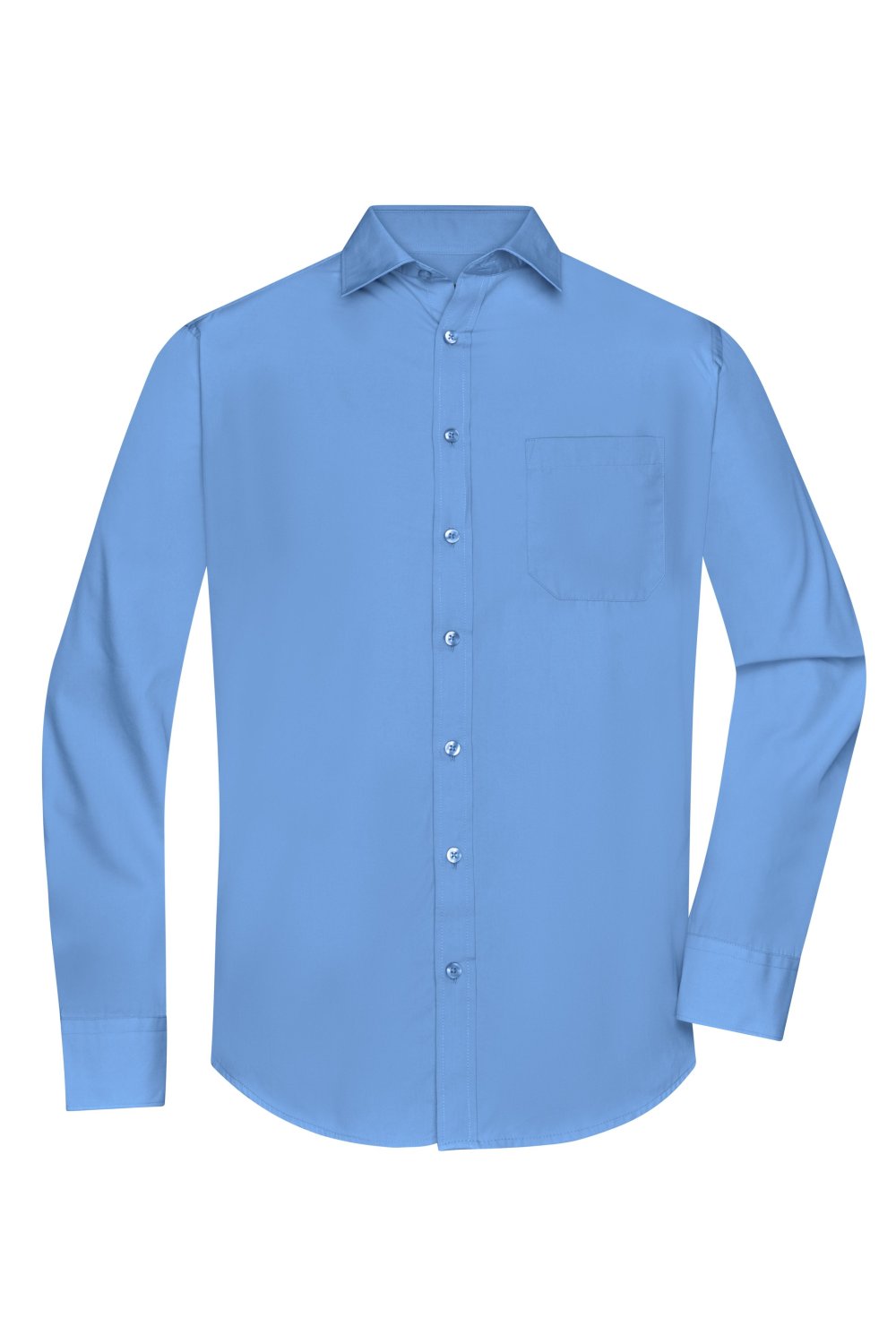Daiber Men's Shirt Long-Sleeved Poplin in Aqua – Vorderansicht