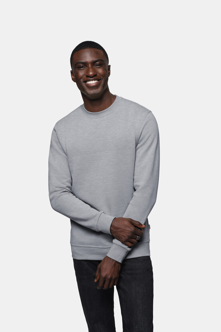 HAKRO 471 Sweatshirt Premium in Grau Meliert – Modellansicht
