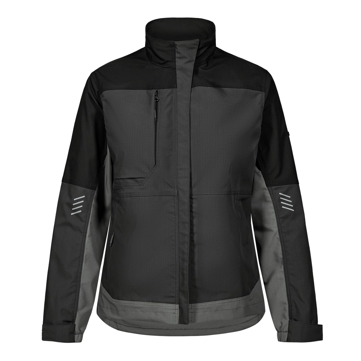 ENGEL Entire 1333-144 Damen Arbeitsjacke mit 2-Wege-Stretch in Anthrazitgrau/Schwarz – Vorderansicht