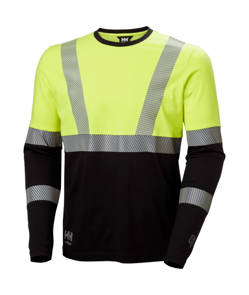 Helly Hansen Workwear FYRE LONGSLEEVE in Gelb/Anthrazit – Vorderansicht