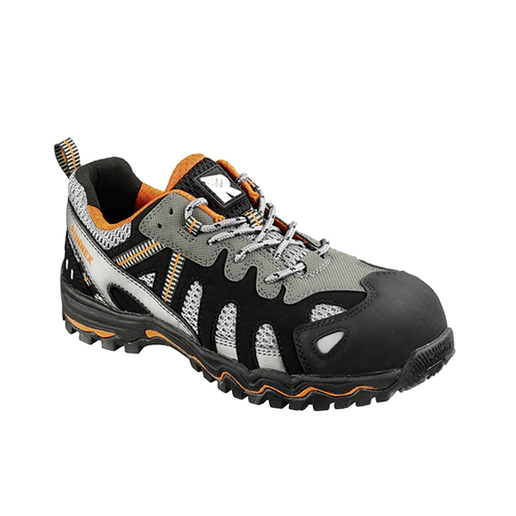 RUNNEX® S1-Sicherheitshalbschuhe LightStar in Schwarz/Grau/Orange – Vorderansicht