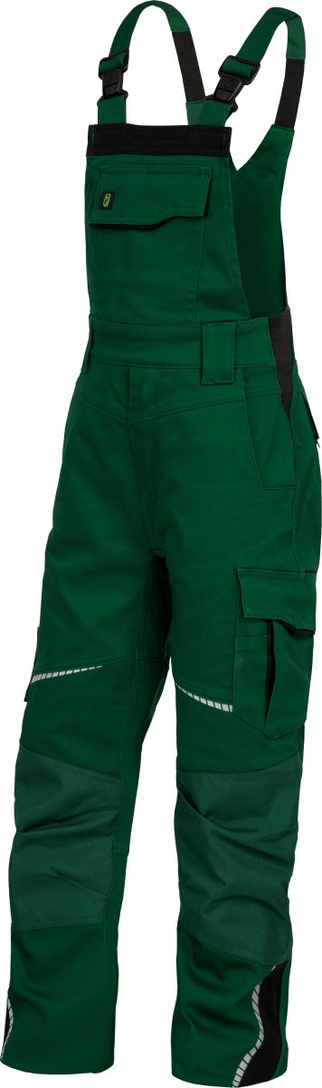 Leibwächter Kinder-Latzhose Flex Line in Grün-Schwarz – Vorderansicht