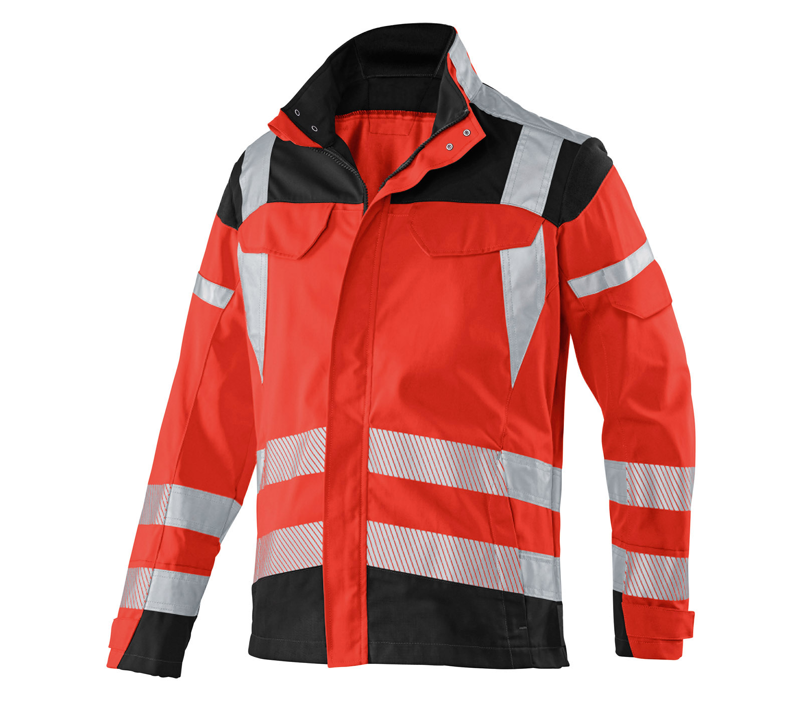 KÜBLER REFLECTIQ Jacke PSA 2 in Warnrot/Schwarz – Vorderansicht
