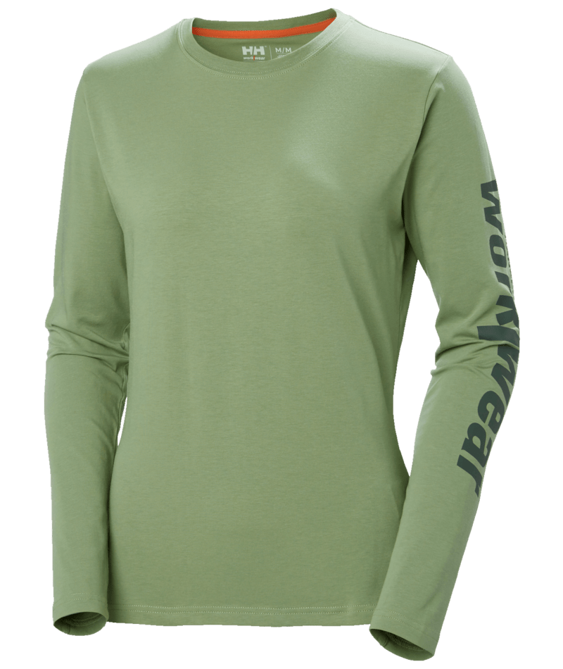 Helly Hansen Workwear W LOGO LONGSLEEVE in Jade – Vorderansicht