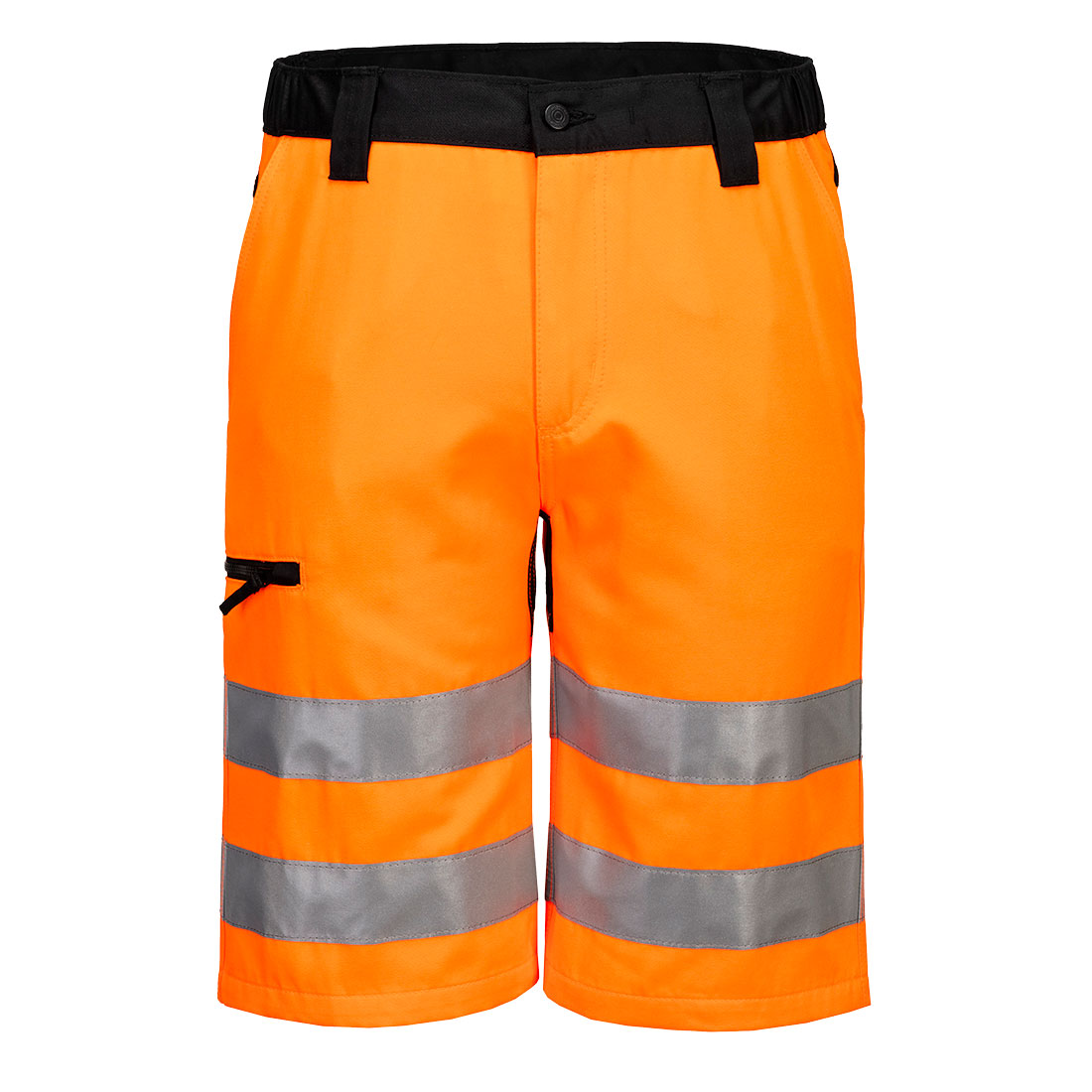 Portwest WX2 Eco Hi-Vis Shorts in Orange/Schwarz – Vorderansicht