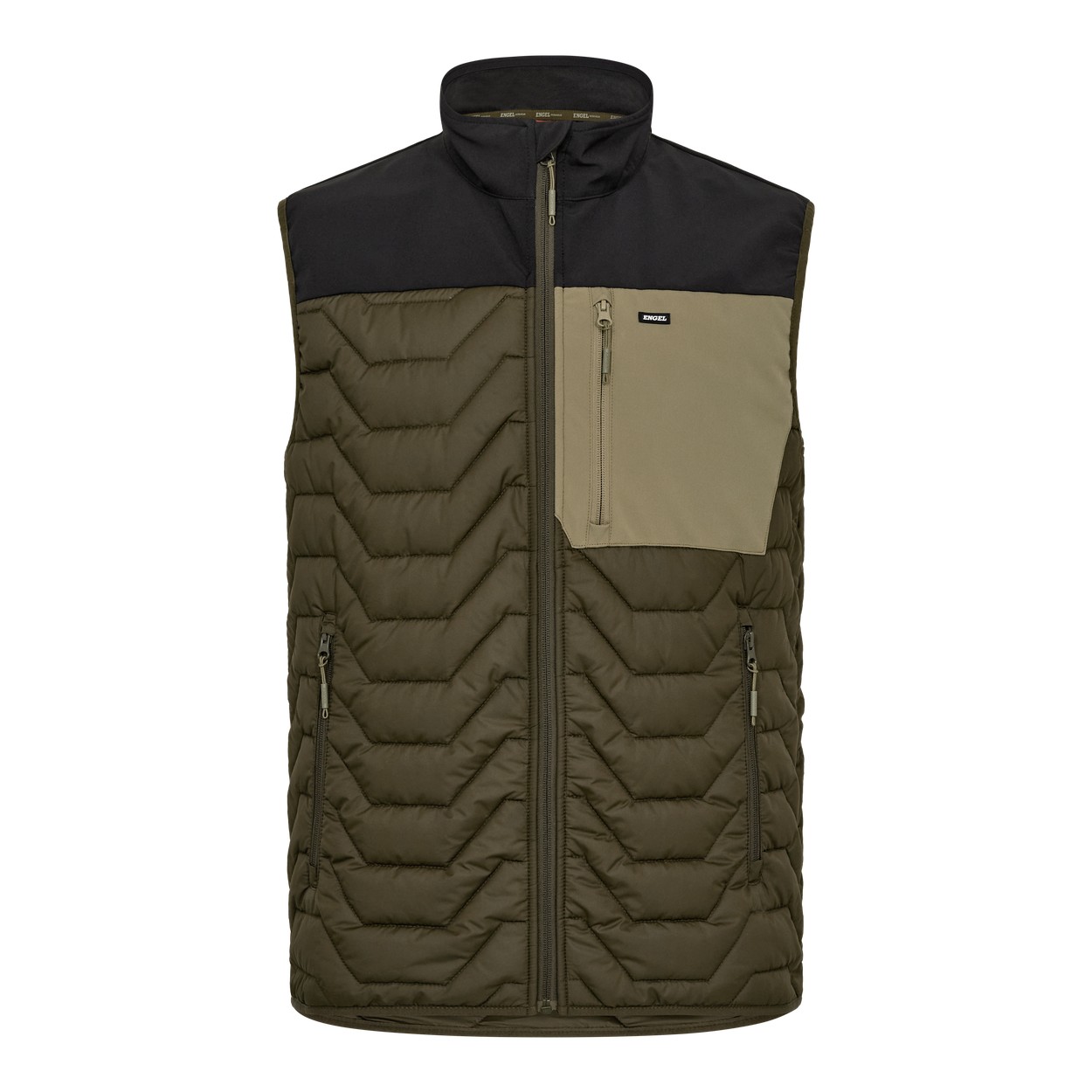 ENGEL Entire 5328-142 Steppweste in Forest Green/Schwarz – Vorderansicht
