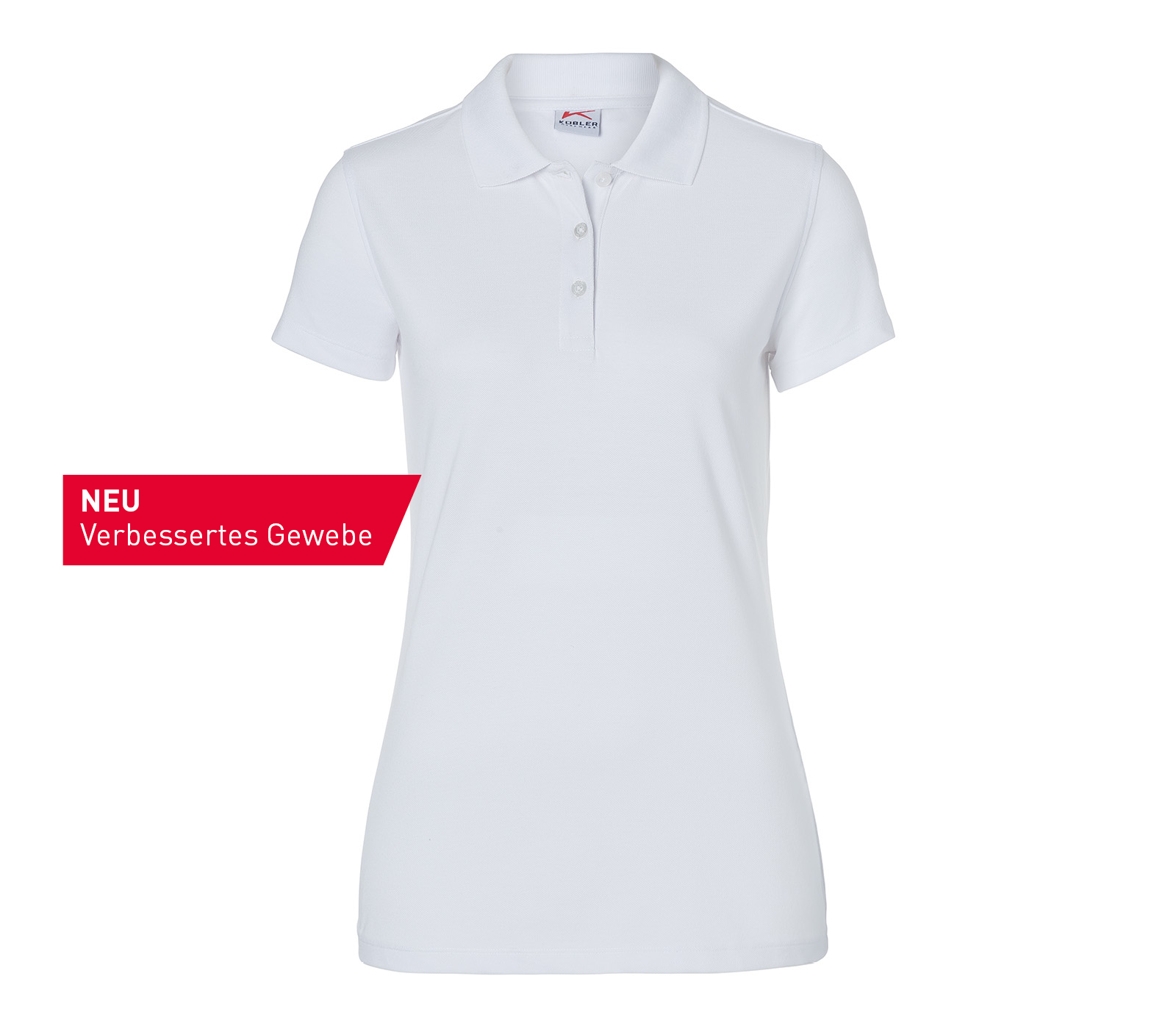 KÜBLER SHIRTS Polo Damen in Weiß – Vorderansicht