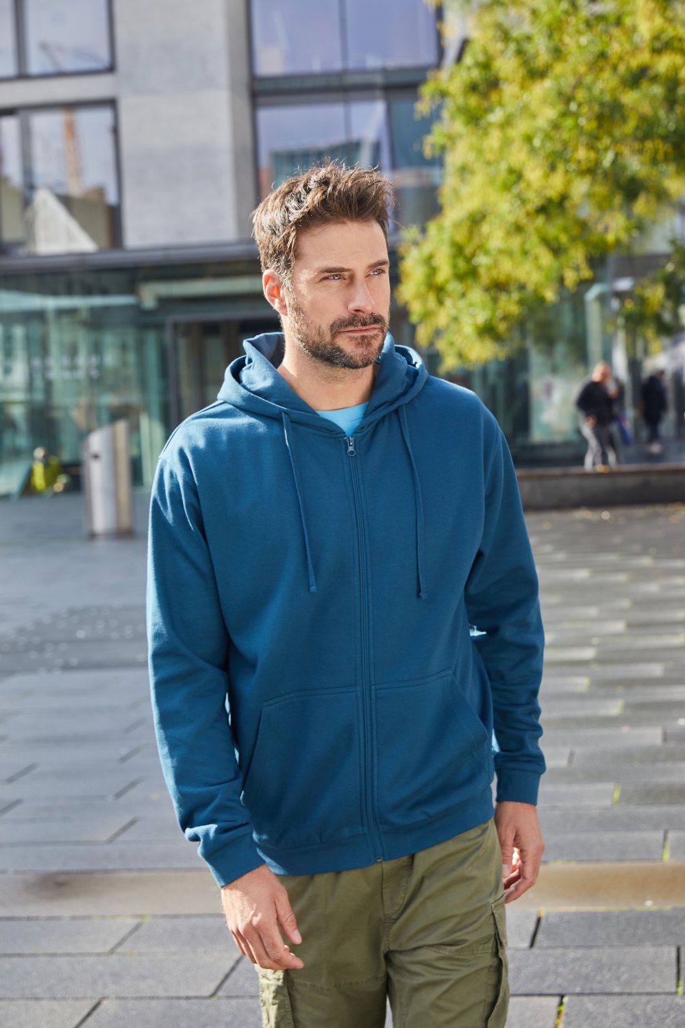 Daiber Men's Promo Zip Hoody in White – Modellansicht