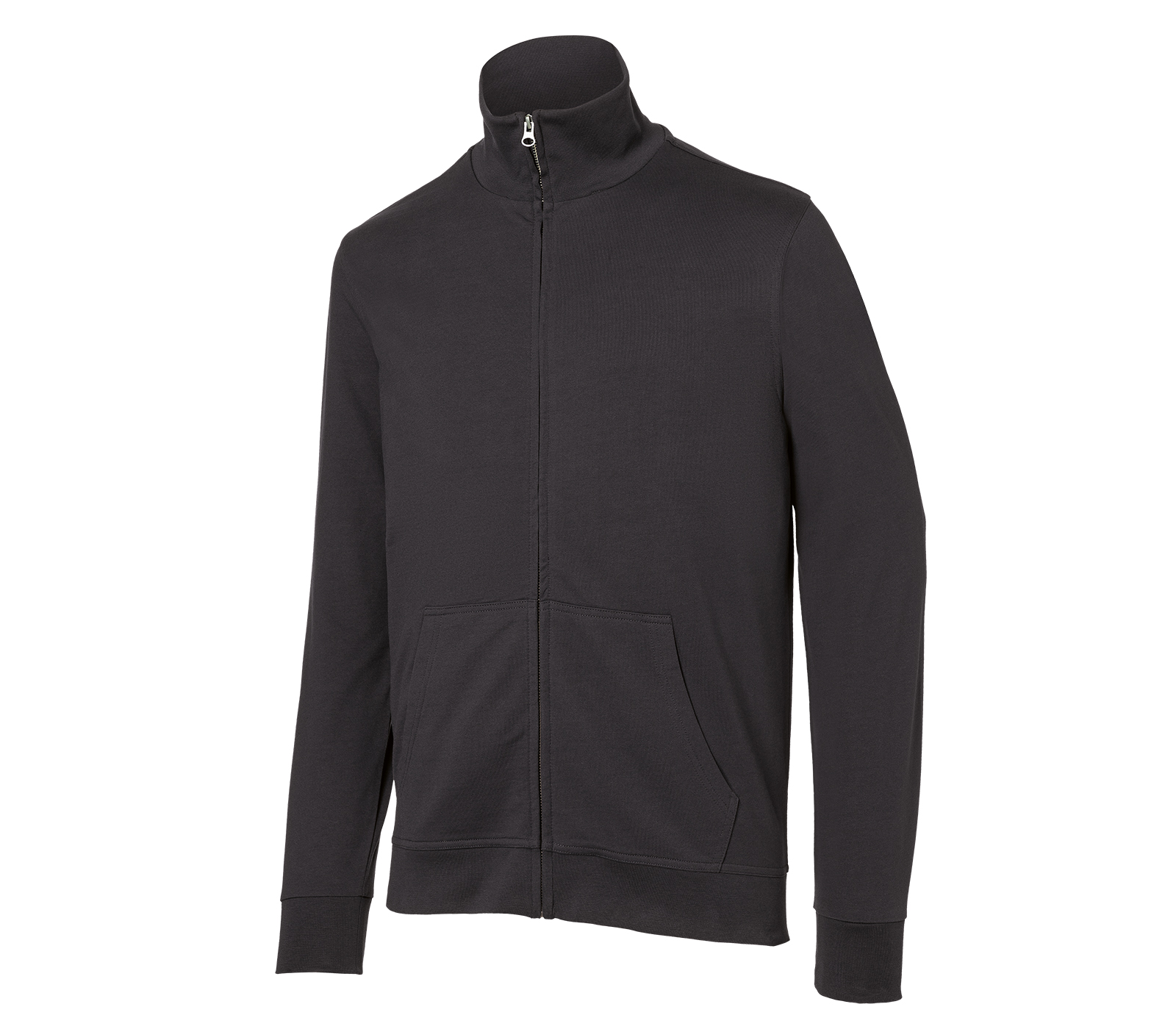 KÜBLER SHIRTS Sweatjacke in Anthrazit – Vorderansicht