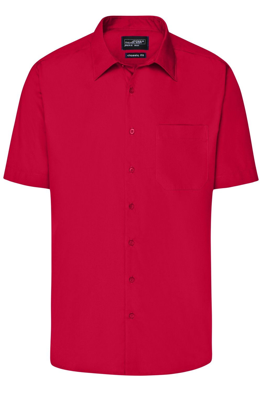 Daiber Men's Business Shirt Short-Sleeved in Red – Vorderansicht