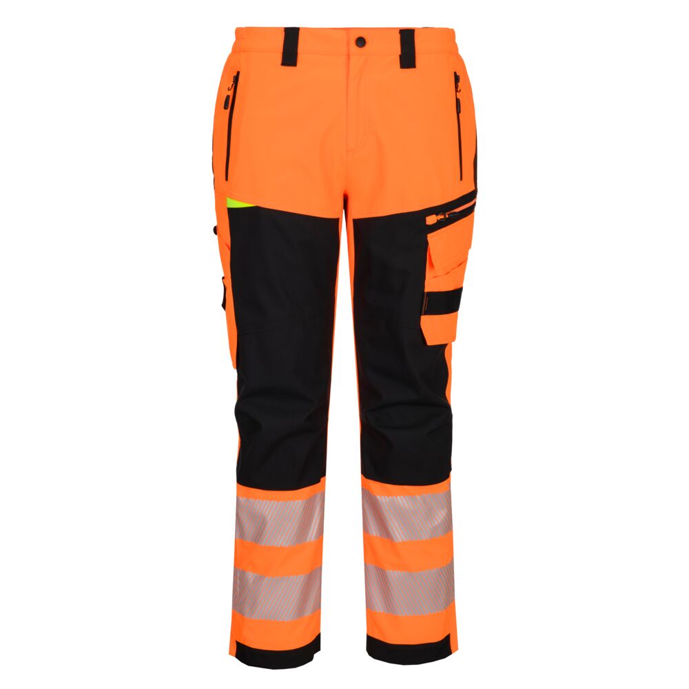 Portwest DX4 Hi-Vis Rain Trouser in Orange/Schwarz – Vorderansicht