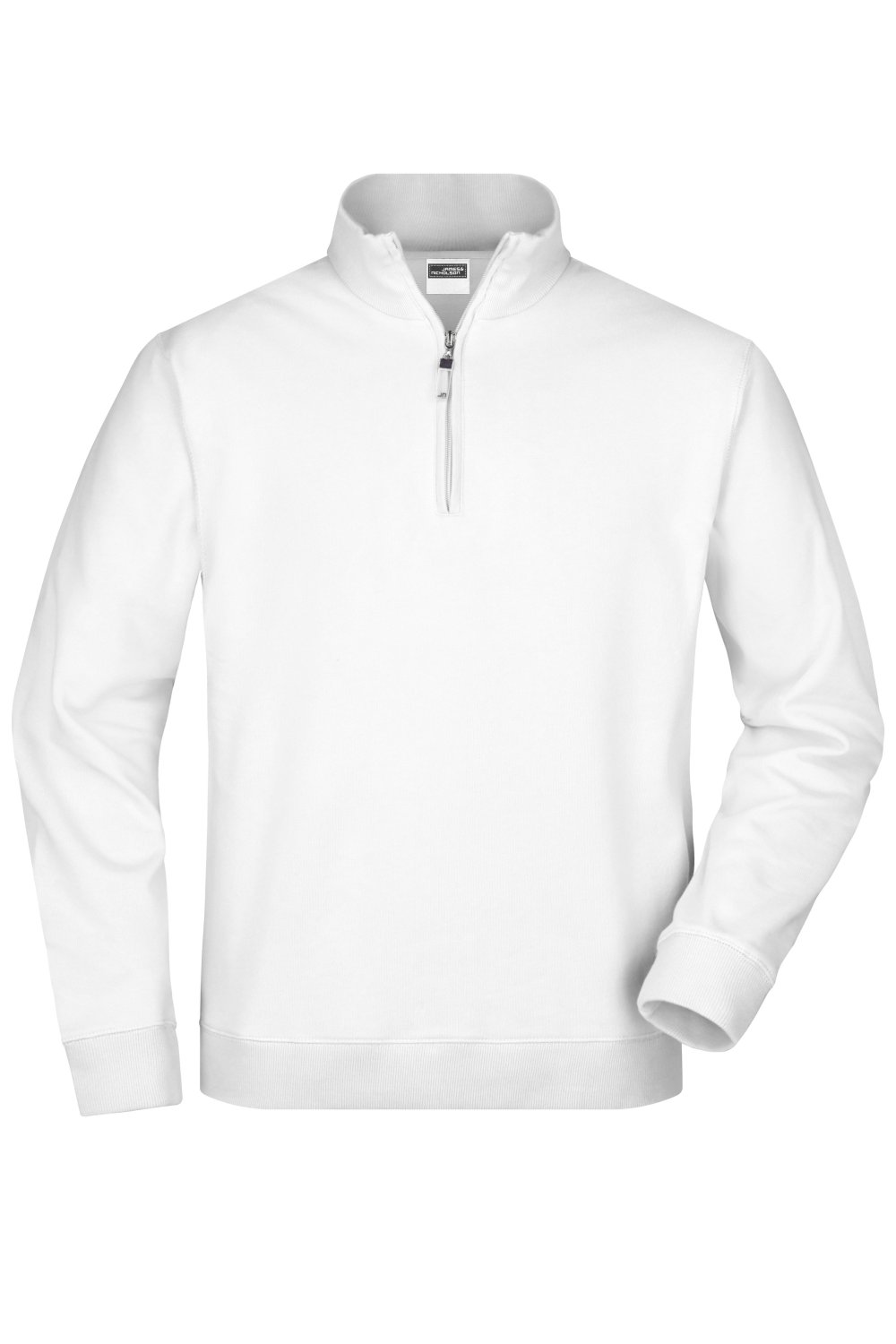 Daiber Round-Neck Zip in White – Vorderansicht