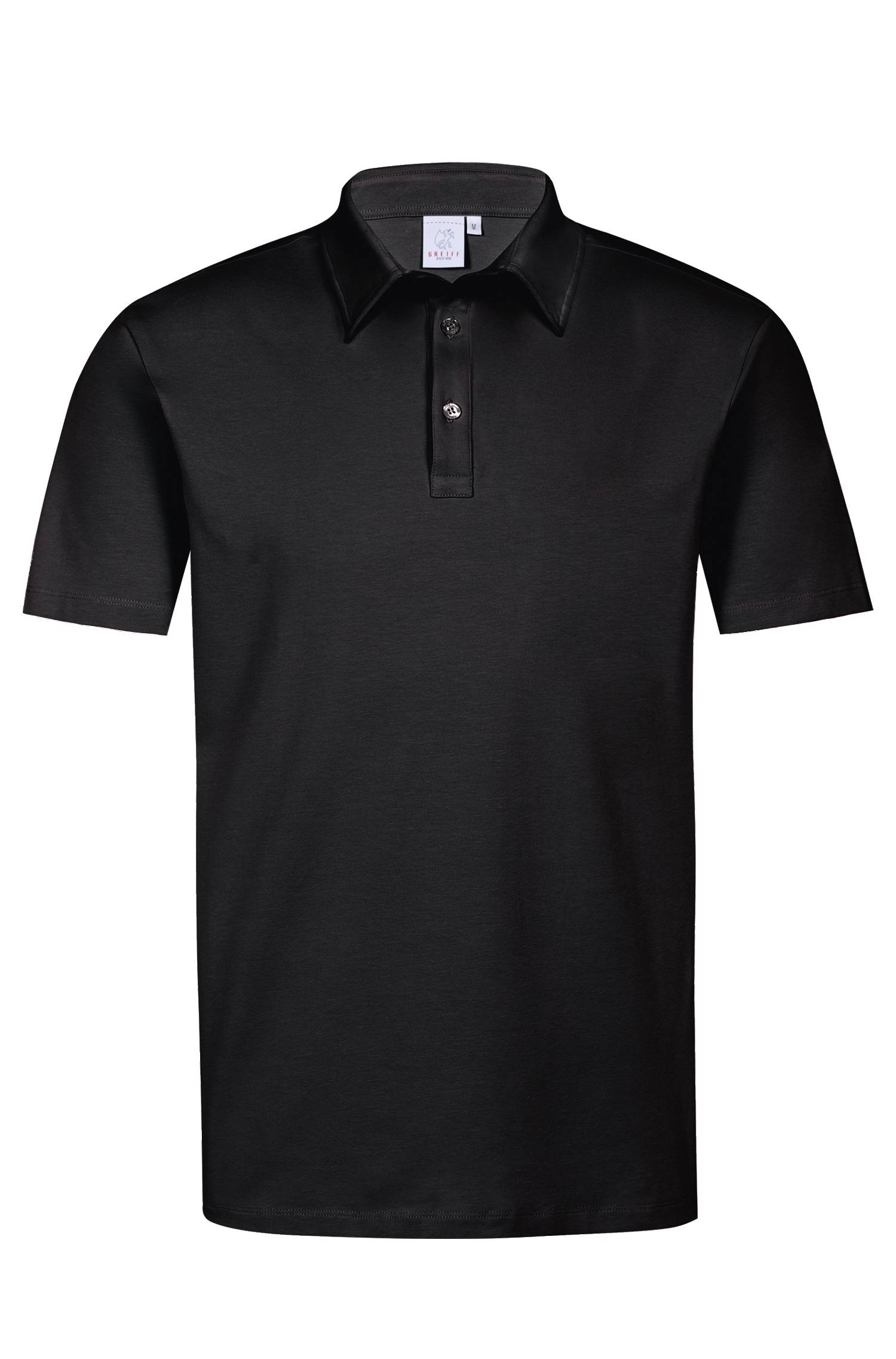 Greiff Herren-Poloshirt RF Shirts in Schwarz – Vorderansicht