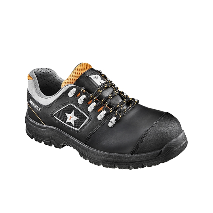 RUNNEX® S3-Sicherheitshalbschuhe TeamStar in Schwarz/Orange – Vorderansicht