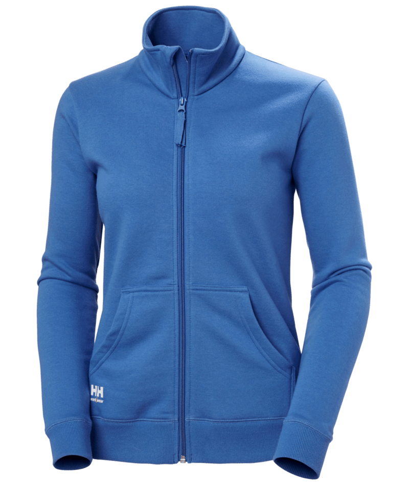 Helly Hansen Workwear W CLASSIC ZIP SWEATSHIRT in Stein Blau – Vorderansicht