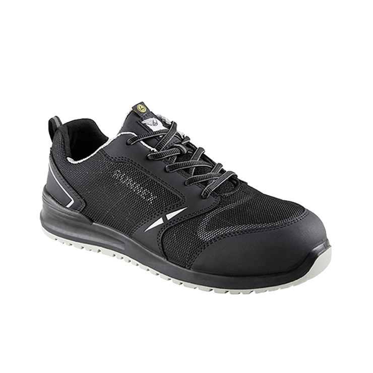 RUNNEX® S1PS-ESD-Sicherheitshalbschuhe SportStar in Schwarz/Grau – Vorderansicht