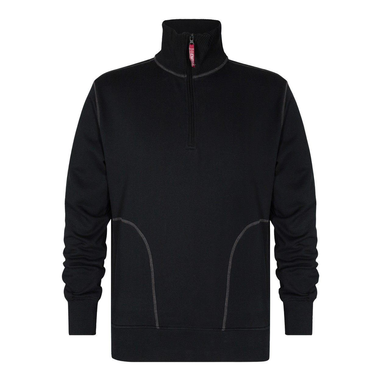 ENGEL Extend 8014-136 Sweatshirt mit hohem Kragen in Schwarz – Vorderansicht