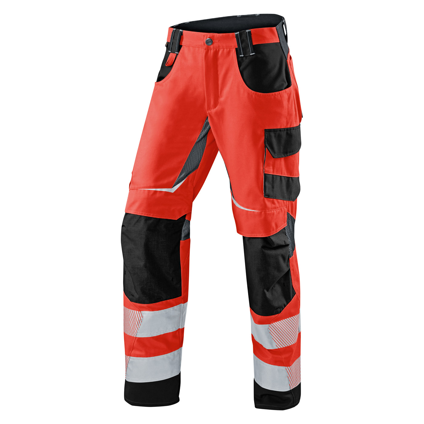KÜBLER REFLECTIQ Sommerhose PSA 2 in Warnrot/Schwarz – Vorderansicht