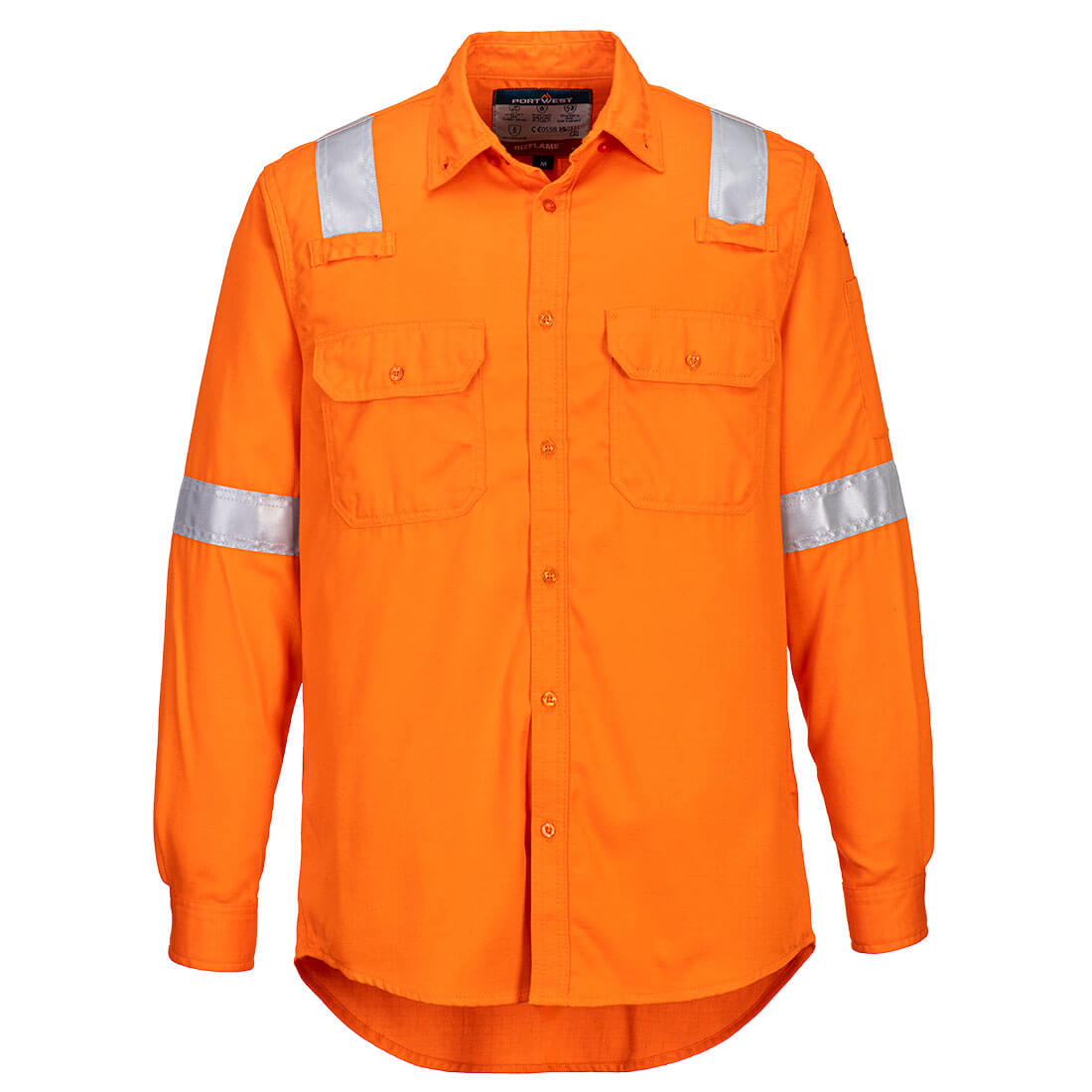 Portwest Bizflame Work Lightweight FR Shirt in Orange – Vorderansicht