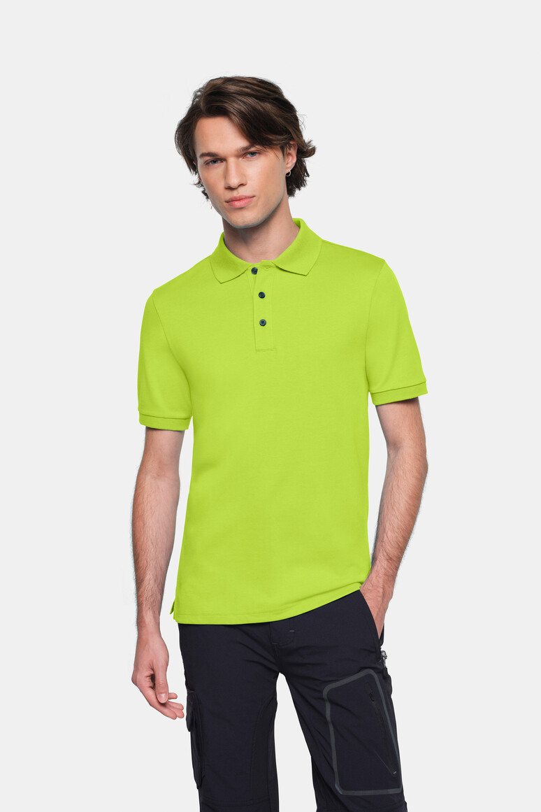 HAKRO 814 COTTON TEC® Poloshirt in Kiwi – Modellansicht