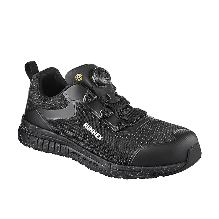RUNNEX® S3S-ESD-Sicherheitshalbschuhe atop SportStar in Schwarz – Vorderansicht