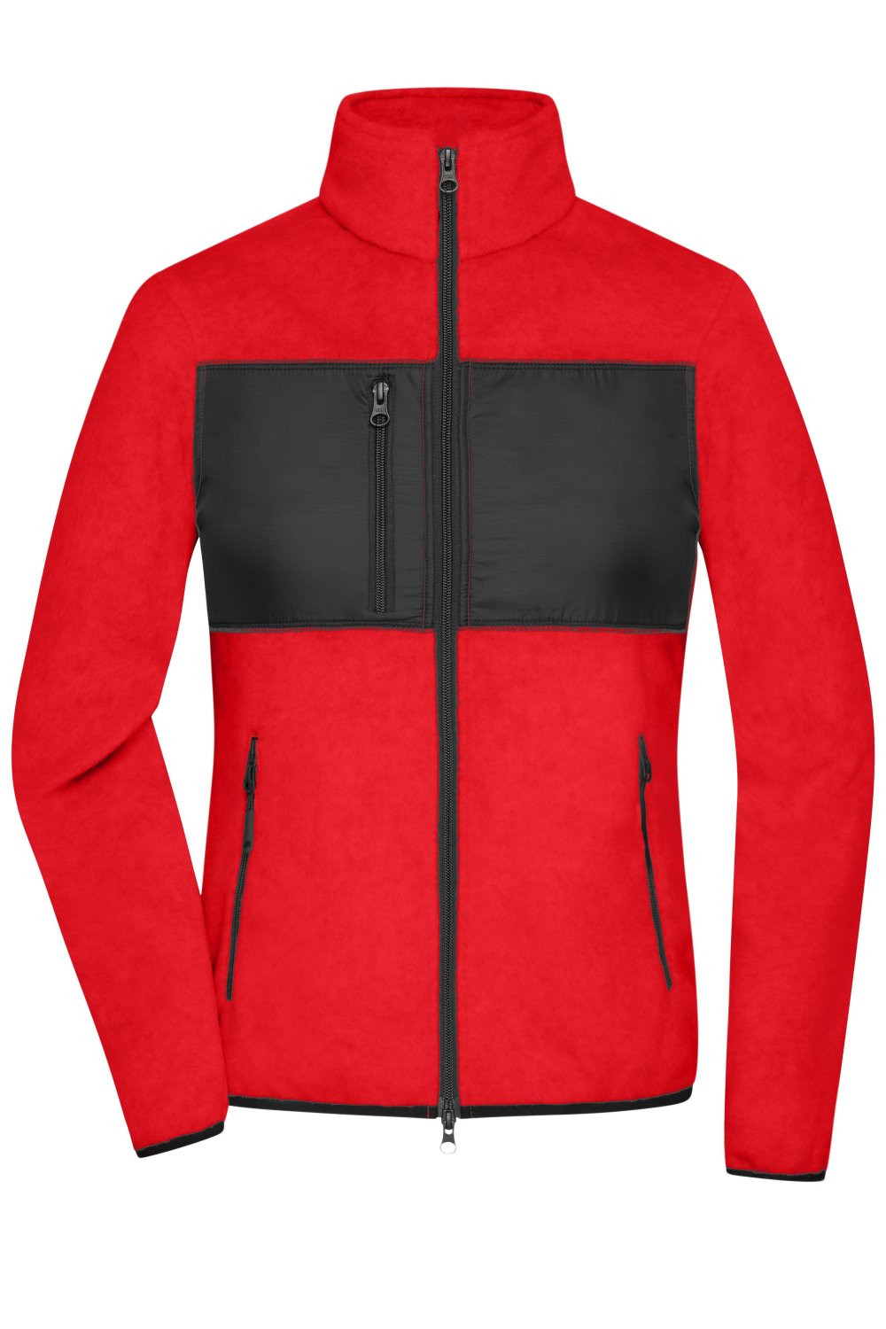 Daiber Ladies' Fleece Jacket GRS in Red/Black – Vorderansicht