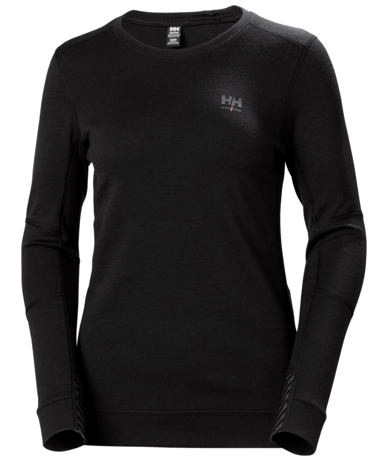 Helly Hansen Workwear W HH LIFA MERINO CREWNECK in Schwarz – Vorderansicht