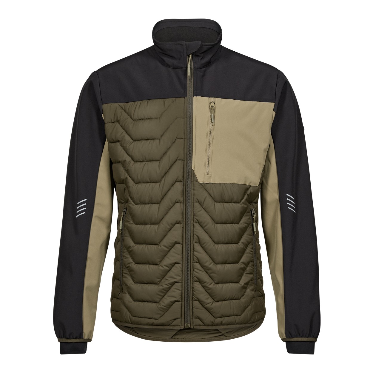ENGEL Entire 1328-142 Steppjacke in Forest Green/Schwarz – Vorderansicht