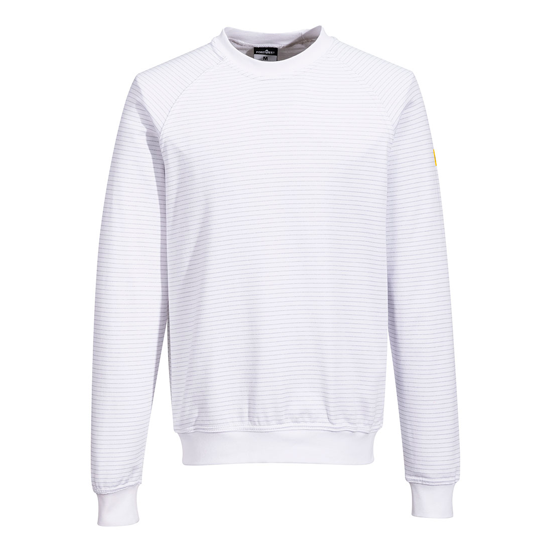 Portwest Anti-Static ESD Sweatshirt in Weiß – Vorderansicht