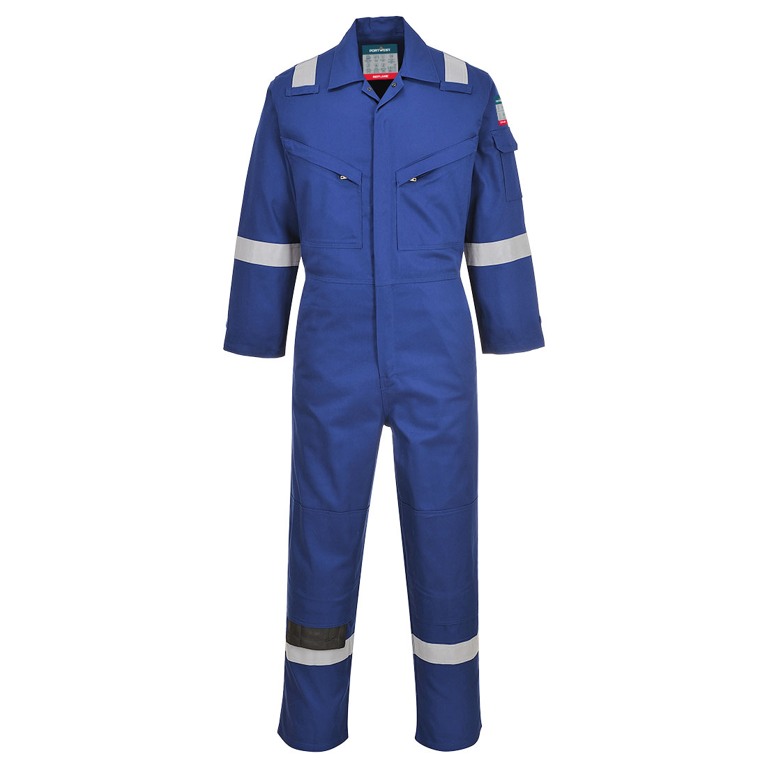 Portwest Bizflame Work FR Coverall in Royalblau – Vorderansicht