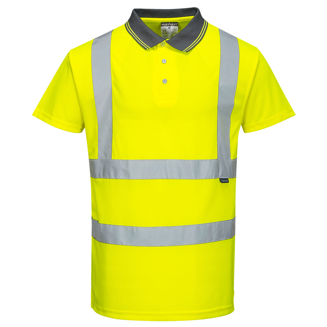 Portwest Hi-Vis Polo Shirt S/S in Gelb – Vorderansicht