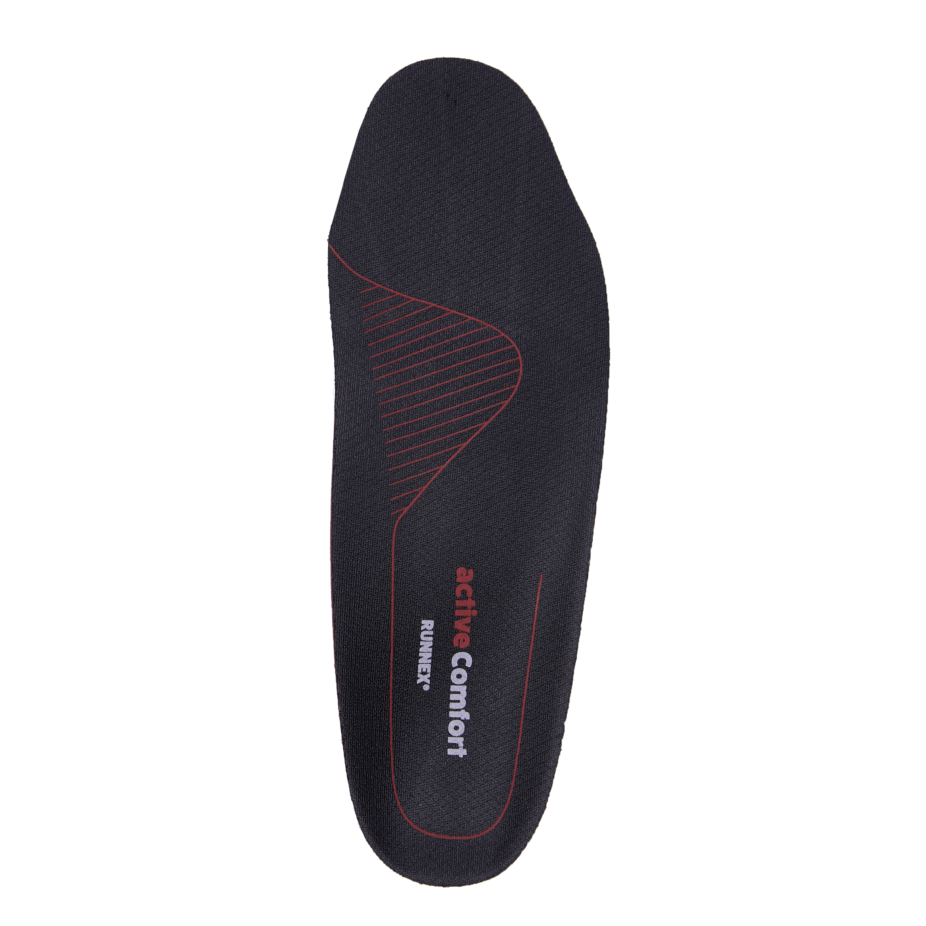 RUNNEX®Semi-orthopädische Einlegesohle activeComfort high in Schwarz/Rot – Vorderansicht