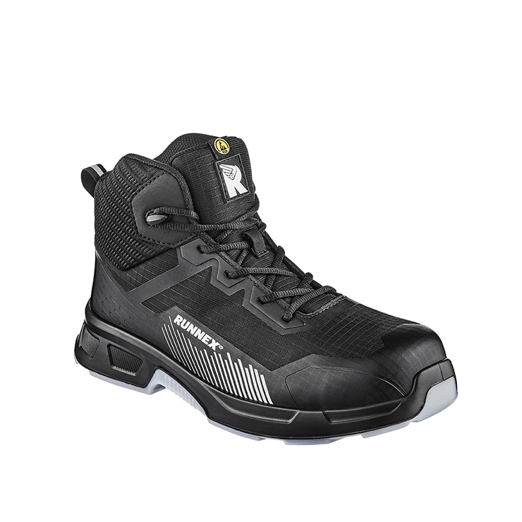 RUNNEX® S2-ESD-Sicherheitsschnürstiefel ActionStar in Schwarz – Vorderansicht