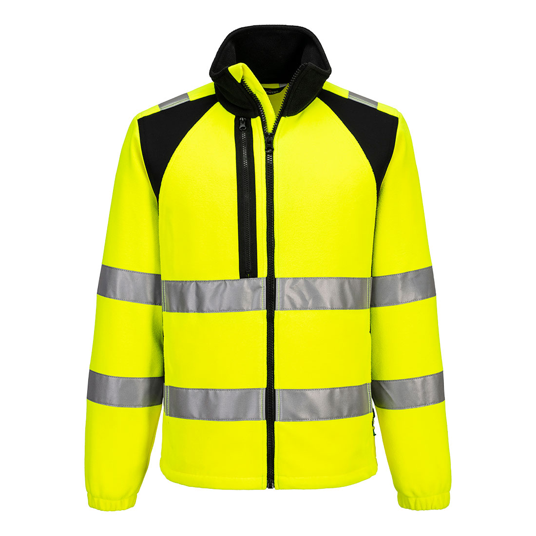 Portwest WX2 Eco Hi-Vis Fleece in Gelb/Schwarz – Vorderansicht