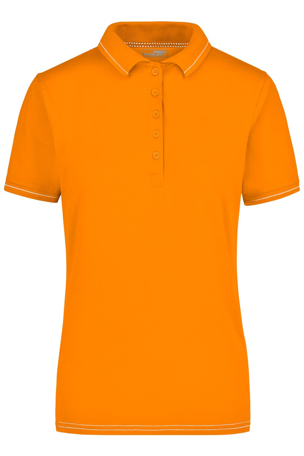 Daiber Ladies' Elastic Polo in Orange/White – Vorderansicht