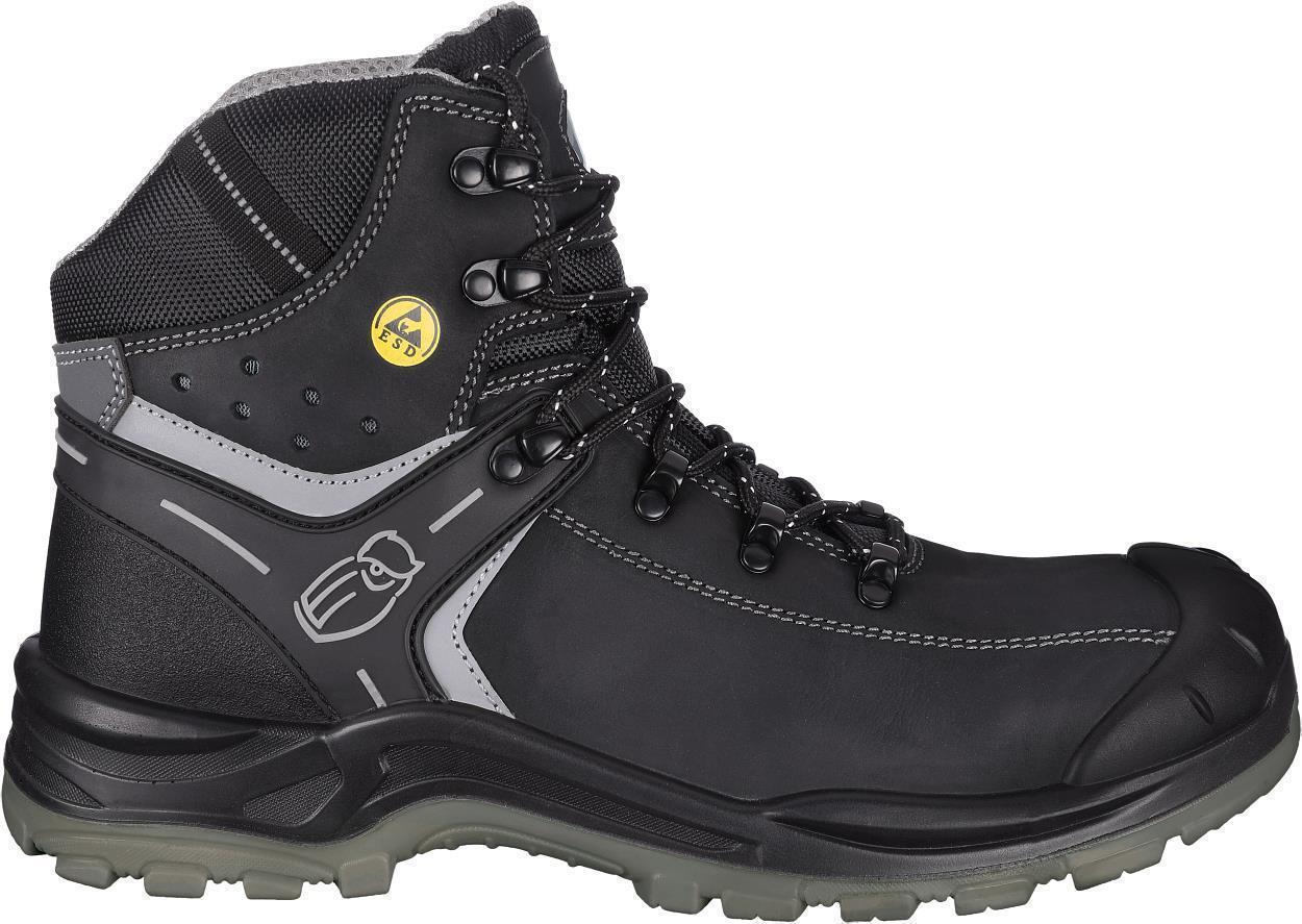 Leibwächter Stiefel niedrig S3S L6122 München in Schwarz/Grau – Vorderansicht