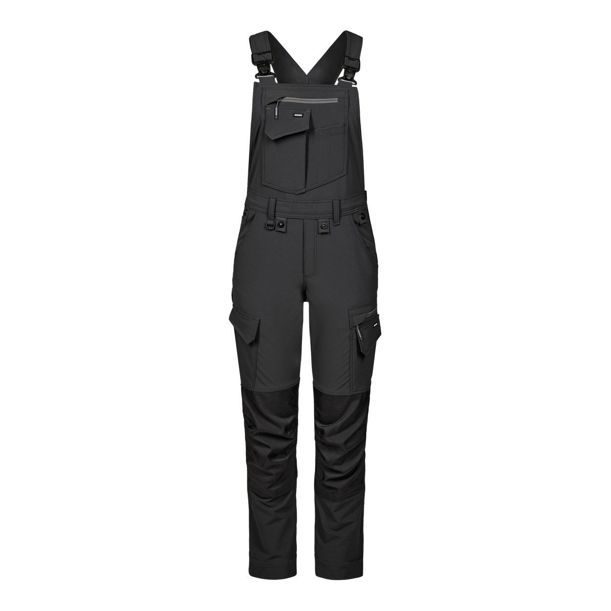 ENGEL Entire 3341-234 Damen Latzhose mit 4-Wege-Stretch in Anthrazitgrau/Schwarz – Vorderansicht