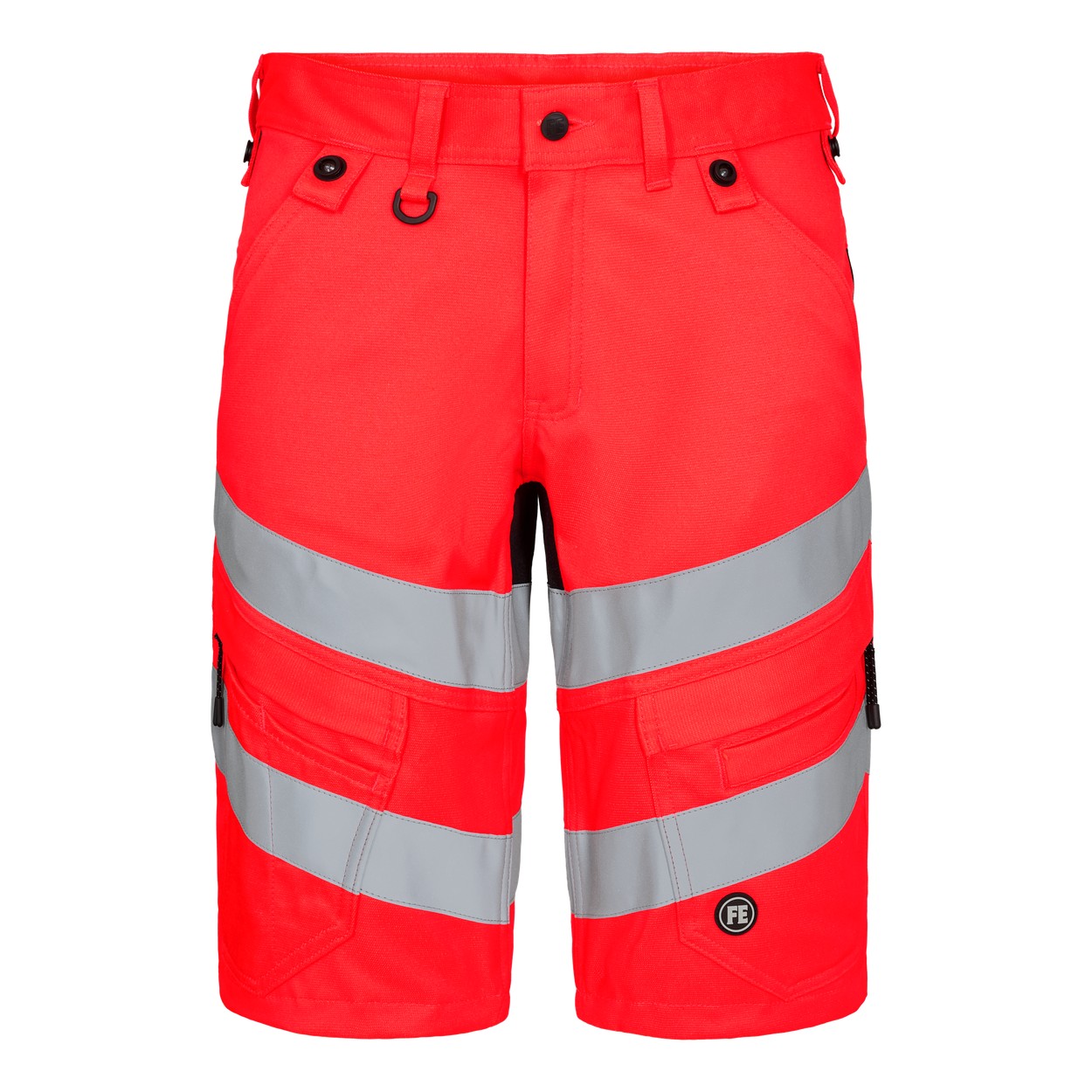 ENGEL Safety 6546-314 Arbeitsshorts mit 2-Wege-Stretch in Rot/Schwarz – Vorderansicht
