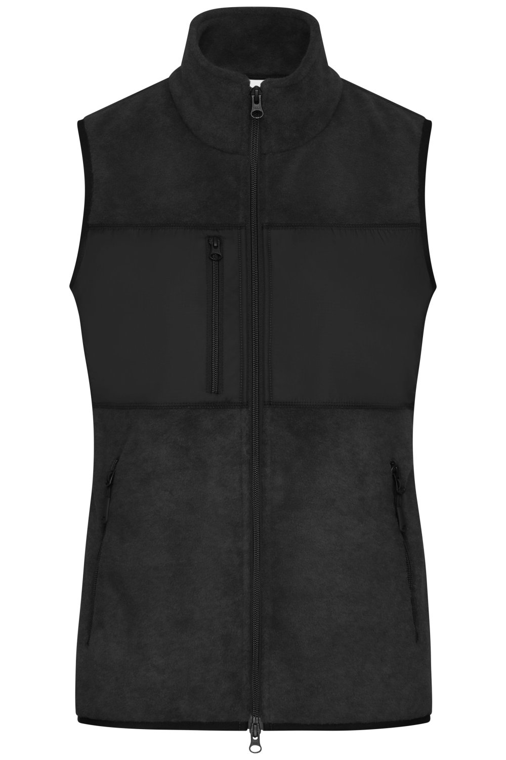 Daiber Ladies' Fleece Vest GRS in Black/Black – Vorderansicht