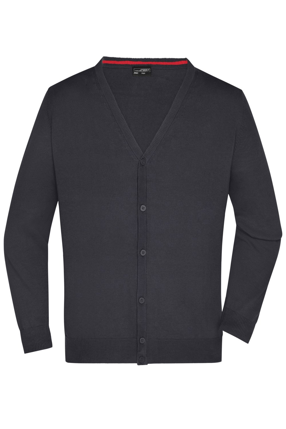 Daiber Men's V-Neck Cardigan in Black – Vorderansicht